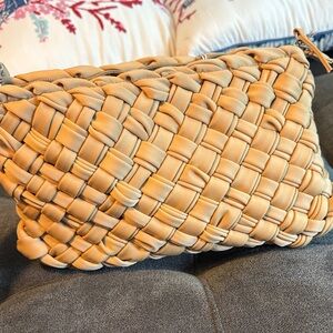 Elegant Woven Tan Accent Pillow